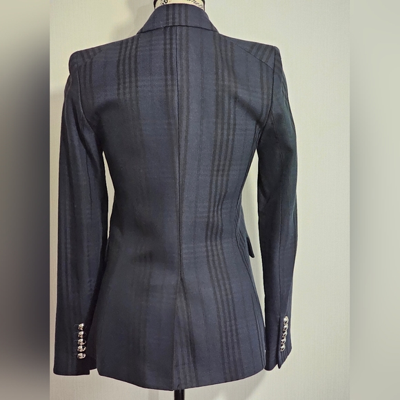 RARE! VERONICA BEARD Blue Black Plaid Cotton Blend Blazer Jacket Coat Si… - Picture 4 of 9